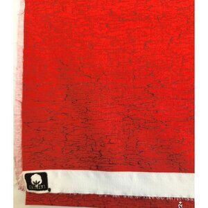 Red & Brown Cotton Cracked Pattern Textile Sewing Quilting Fabric